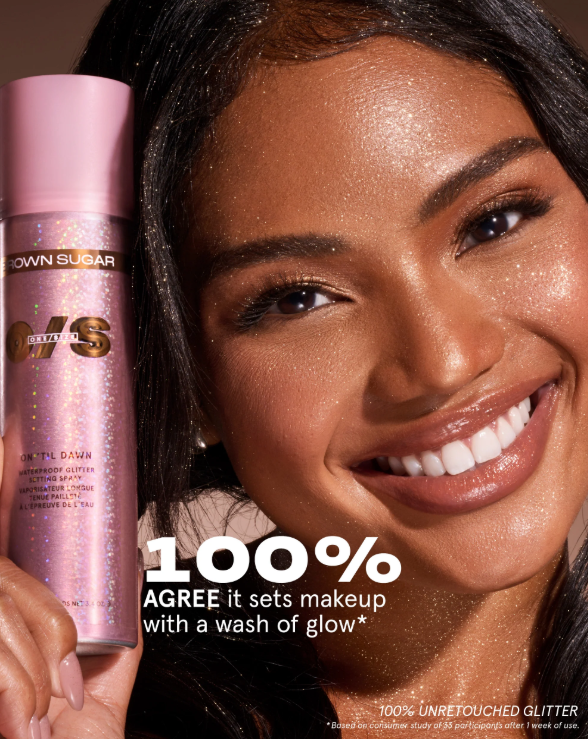On ‘Til Dawn Waterproof Glitter Setting Spray – Brown Sugar